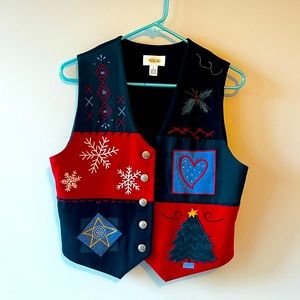 Authentic vintage Talbots ugly Christmas vest ugly sweater